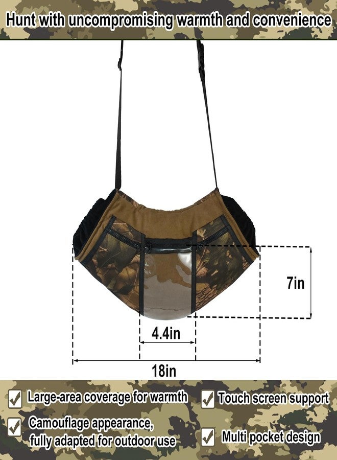 Emsiok Camo Hunting Hand Warmer Pouch, Polar Fleece Warm Hand Muff Insulated Hunter Hands Warming Pouch Camouflage Hunting Gear with Phone Touchscreen for Men Women Hiking Camping Ice Fishing Cold Protection - Image 3