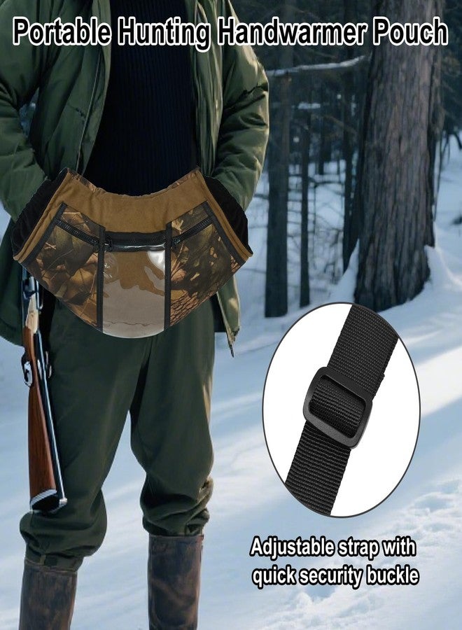 Emsiok Camo Hunting Hand Warmer Pouch, Polar Fleece Warm Hand Muff Insulated Hunter Hands Warming Pouch Camouflage Hunting Gear with Phone Touchscreen for Men Women Hiking Camping Ice Fishing Cold Protection - Image 5