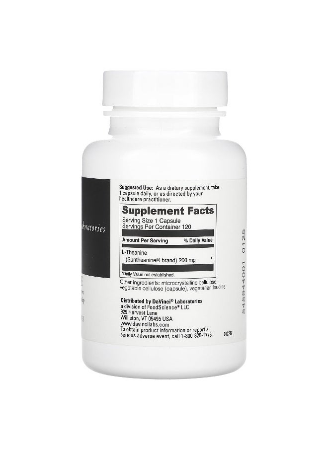 DaVinci Laboratories DaVinci Laboratories, L-Theanine, 200 mg, 120 Capsules  - Image 2