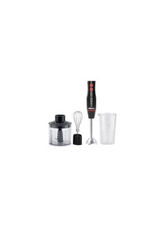 Mienta Mienta 450W Hand Blender - Black, Model HB111138B, Anti-Splash Stainless Steel Body Turbo Function 500ml Chopper + 2 Electric Blades 600ml Graduated Beaker + Stainless Steel Whisk  - Image 1