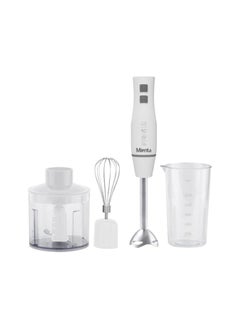 Mienta Mienta 450W Hand Blender - Black, Model HB111138B, Anti-Splash Stainless Steel Body Turbo Function 500ml Chopper + 2 Electric Blades 600ml Graduated Beaker + Stainless Steel Whisk  - Image 2