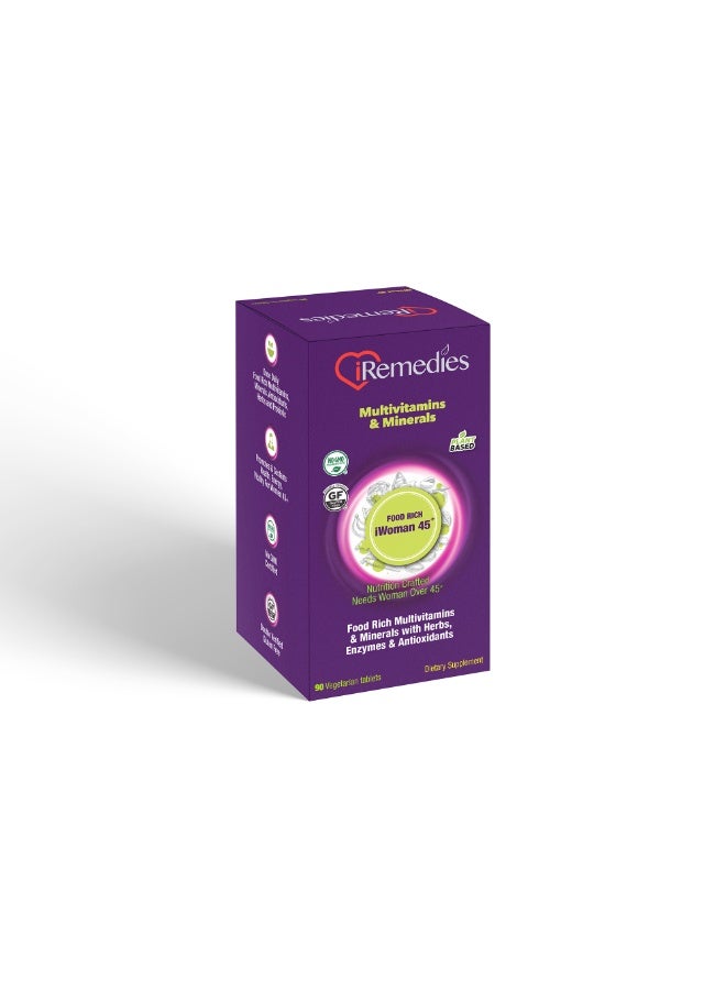 iRemedies iWoman 45+ Multivitamins - Women's Multivitamin for Hormonal Balance, Bone, and Heart Health - 90 Tablets - Image 3