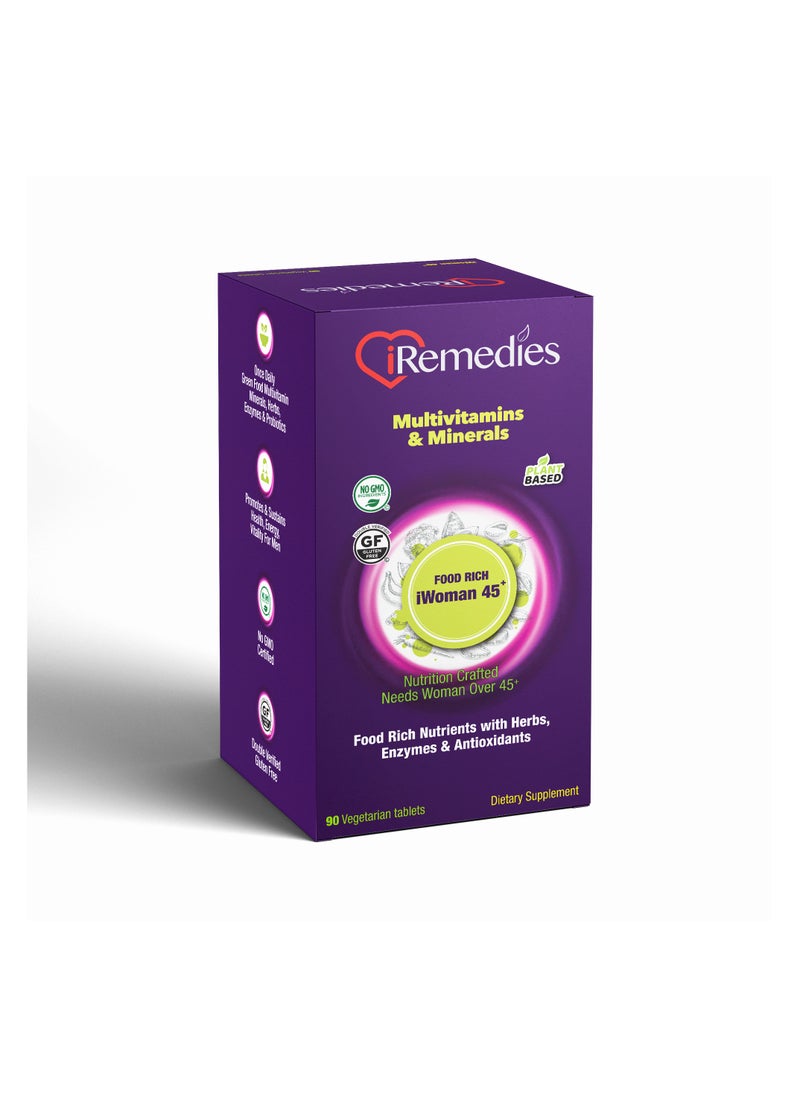 iRemedies iRemedies iWoman 45+ Multivitamins - Women's Multivitamin for Hormonal Balance, Bone, and Heart Health - 90 Tablets  - Image 2