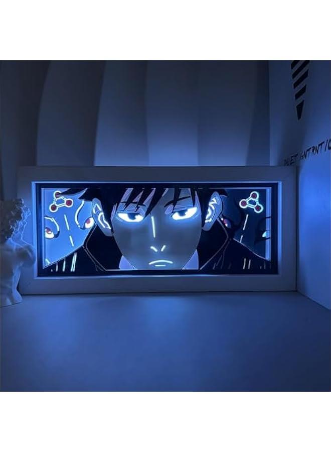 JJK Paper Cut Light Box Anime Lamp Fushiguro Megumi Paper Carving Lamp 3D Shaodw Box Frame Led Night Lamp 16-Color Changing Night Light for Bedroom Decoration  - Image 1