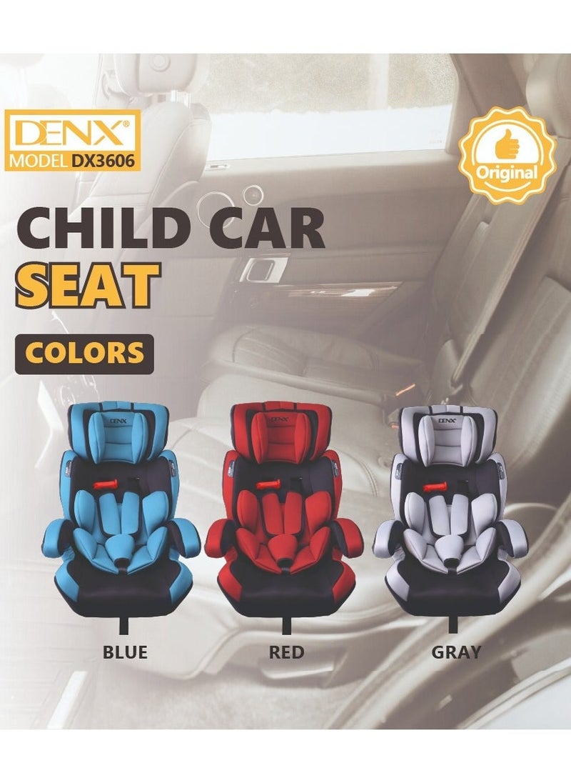 Denx Child Car Seat Portable Car Seat Soft Padded 5-Point Belt Ergonomic Design With Holder Washable - Image 3