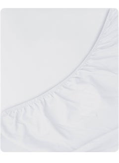 Infinitee Xclusives Infinitee Xclusives Fitted Sheet for Bed White Queen Size 150 x 200 cm - 100% Microfiber - 40 cm Deep Pocket to Fit & Cover Sheets  - Soft, Wrinkle Free & Shrink Resistant Fitted Sheet  - Image 3