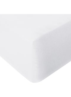 Infinitee Xclusives Infinitee Xclusives Fitted Sheet for Bed White Queen Size 150 x 200 cm - 100% Microfiber - 40 cm Deep Pocket to Fit & Cover Sheets  - Soft, Wrinkle Free & Shrink Resistant Fitted Sheet  - Image 1