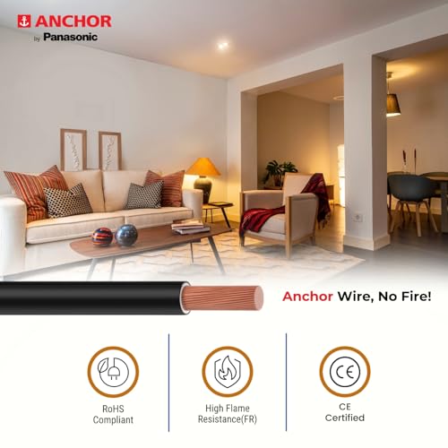 Anchor by Panasonic 1.5 mm COPAPro FR Electrical Wire, 90 Meter Fire Resistant Single Core PVC insulated Pure Copper Wire, Anti Rodent Anti Termite Flexible Wire for Connections (YELLOW, 96139YW) - Image 3