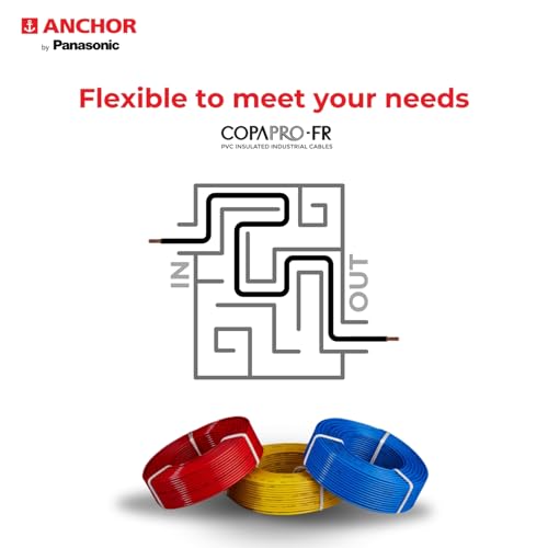 Anchor by Panasonic 1.5 mm COPAPro FR Electrical Wire, 90 Meter Fire Resistant Single Core PVC insulated Pure Copper Wire, Anti Rodent Anti Termite Flexible Wire for Connections (YELLOW, 96139YW) - Image 2