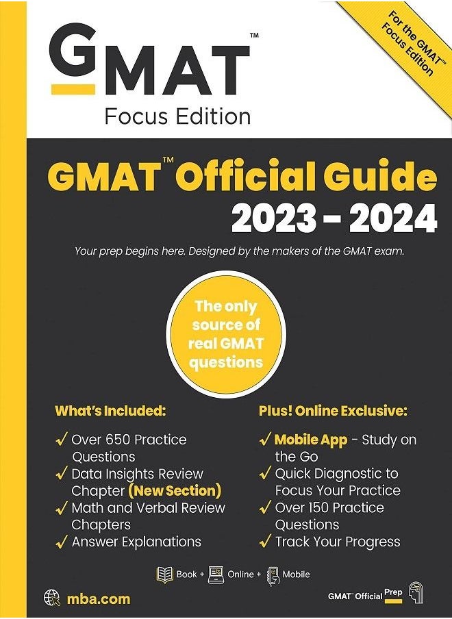 دليل GMAT الرسمي 2023 2024 - بنك الأسئلة عبر الإنترنت 