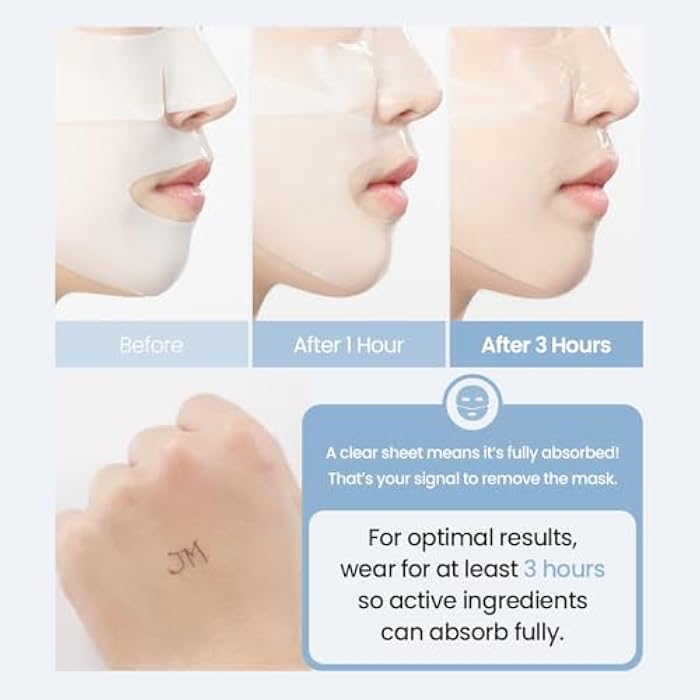 JMsolution Bio Multi-Hyaluronic Waterfull Mask – Deep Hydration Hydrogel Sheet Mask for Dry & Dehydrated Skin – 5-Layer Hyaluronic Acid – Overnight Treatment (4 Sheets) - Image 5