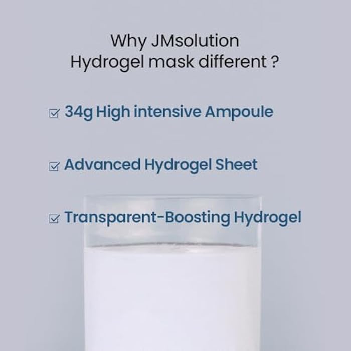 JMsolution Bio Multi-Hyaluronic Waterfull Mask – Deep Hydration Hydrogel Sheet Mask for Dry & Dehydrated Skin – 5-Layer Hyaluronic Acid – Overnight Treatment (4 Sheets) - Image 3
