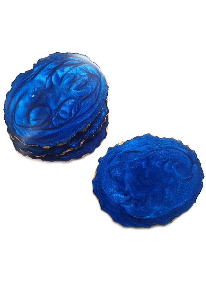 eshoppee Blue Color Epoxy Resin Coaster Set of 4 for Table Ware for Decoration, Cup Mat, Beautiful Resin Coasters for Drinks Gift (5) - Image 2