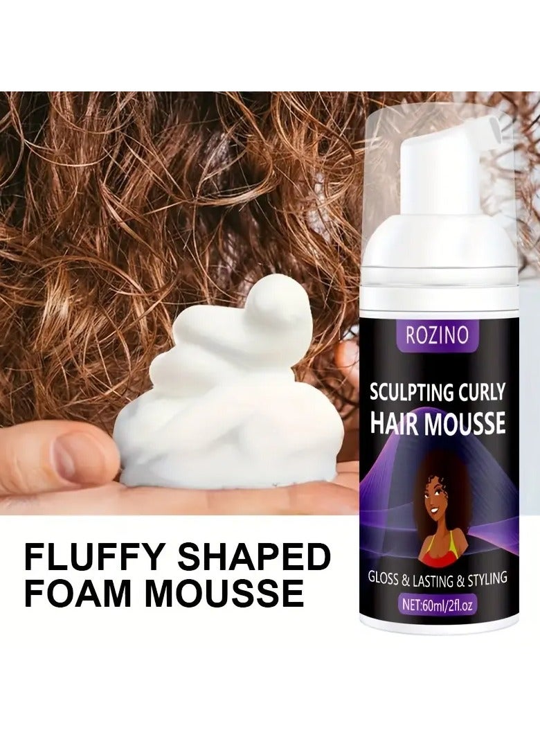 Rozino 60ml Sculpting Curly Hair Mousse, Gloss & Long-Lasting Styling Foam, Frizz Control, Strengthens Hair, For Daily Use & Special Occasions - Image 4