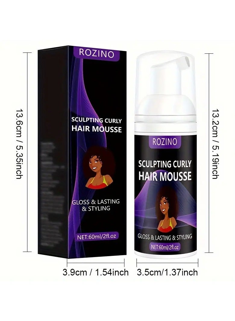 Rozino 60ml Sculpting Curly Hair Mousse, Gloss & Long-Lasting Styling Foam, Frizz Control, Strengthens Hair, For Daily Use & Special Occasions - Image 5