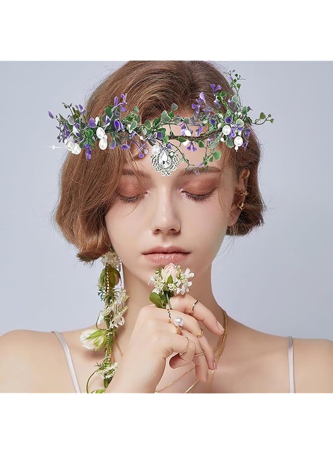 Excefore Boho Flower Headband For Girls Adjustable Floral Crown For Weddings Festivals & Parties Ideal Hair Accessory For Flower Girls & Kids - Image 5