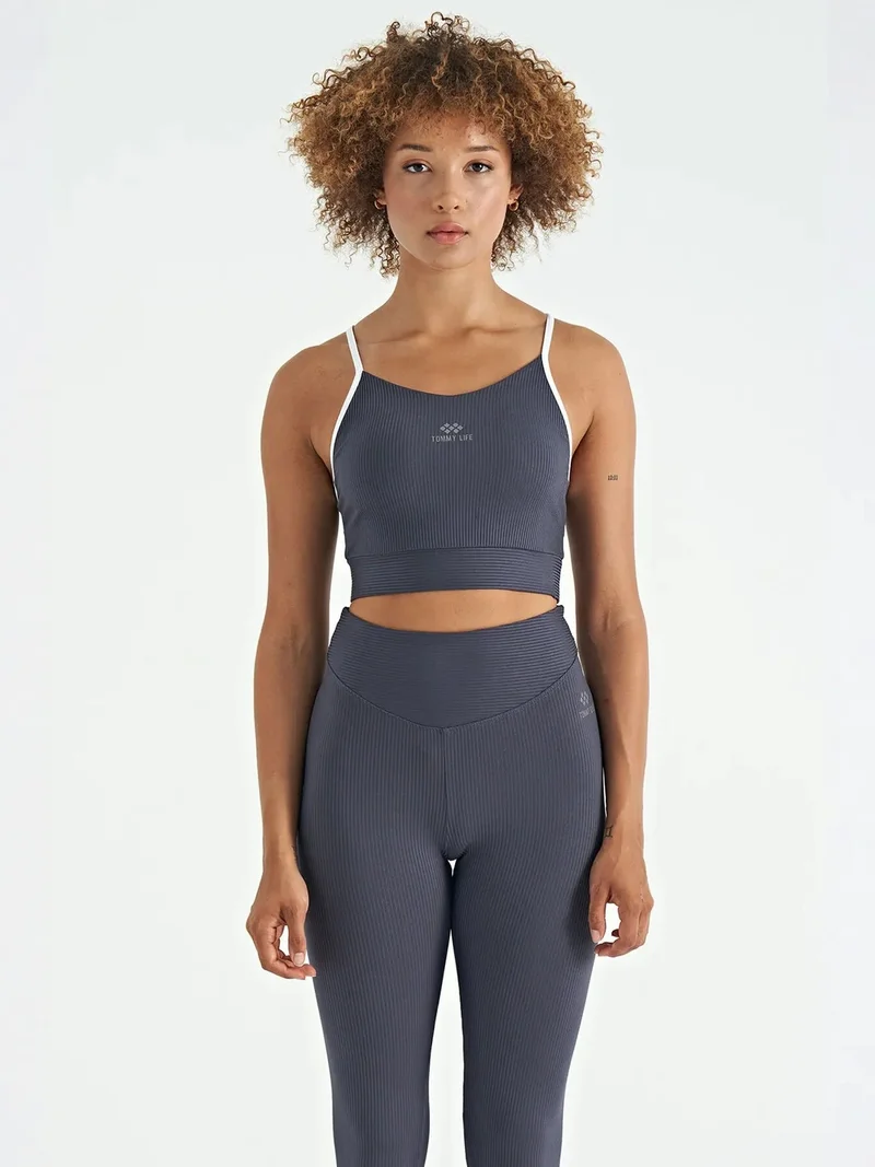 TOMMYLIFE TOMMY Fitted Sleeveless Crop Sports Top