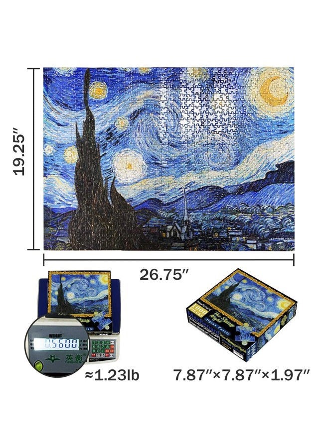 MaxRenard 1000 Piece Puzzles for Adults Starry Night Jigsaw Puzzle 1000 Pieces Van Gogh Puzzle Cool Classic Famous Paintings - Image 2