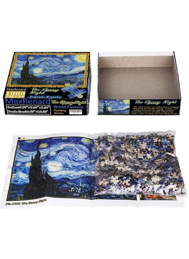 MaxRenard 1000 Piece Puzzles for Adults Starry Night Jigsaw Puzzle 1000 Pieces Van Gogh Puzzle Cool Classic Famous Paintings - Image 5