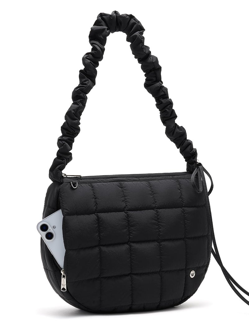 WESTBRONCO Puffer Crossbody Bags for Women Nylon Quilted Shoulder Bag Womens Crossbody Purse with Drawstring Strap for Travel - Image 1
