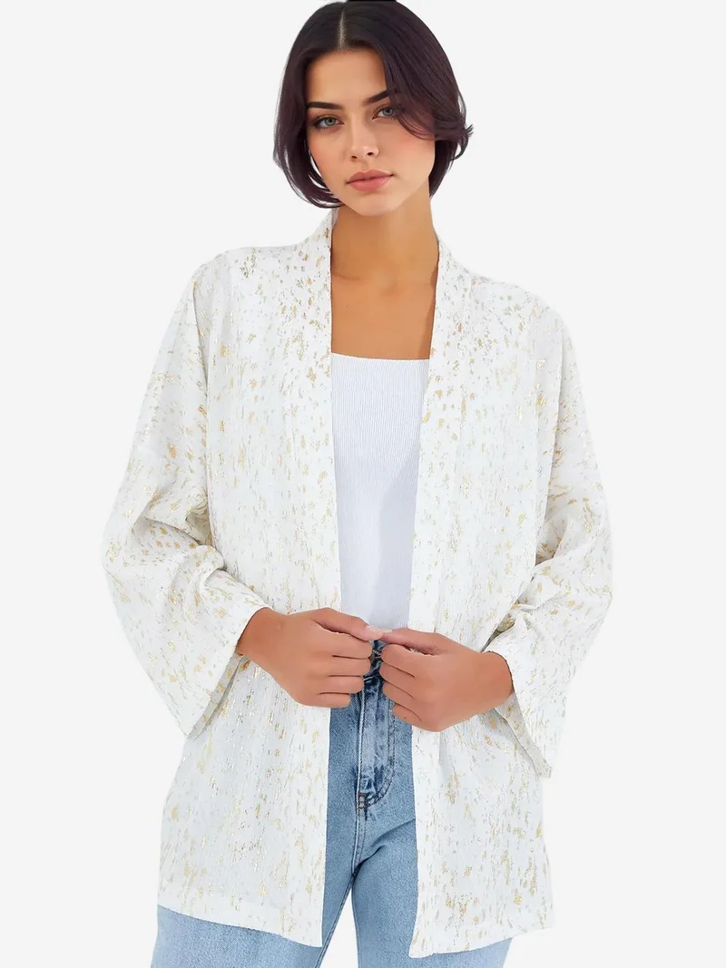 بيغ دارت شال بياقة كيمونو بطبعات بوم بوم من