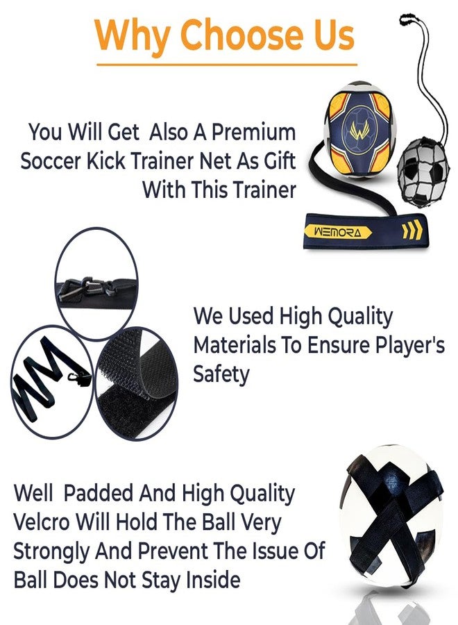 WEMORA Solo Soccer Volleyball Rugby Football Trainer Belt for Kick Throw Practice Training for Kids Youth and Adults with Hands Free Adjustable Waist Strap Fits Ball Size 3 4 5 - Image 5