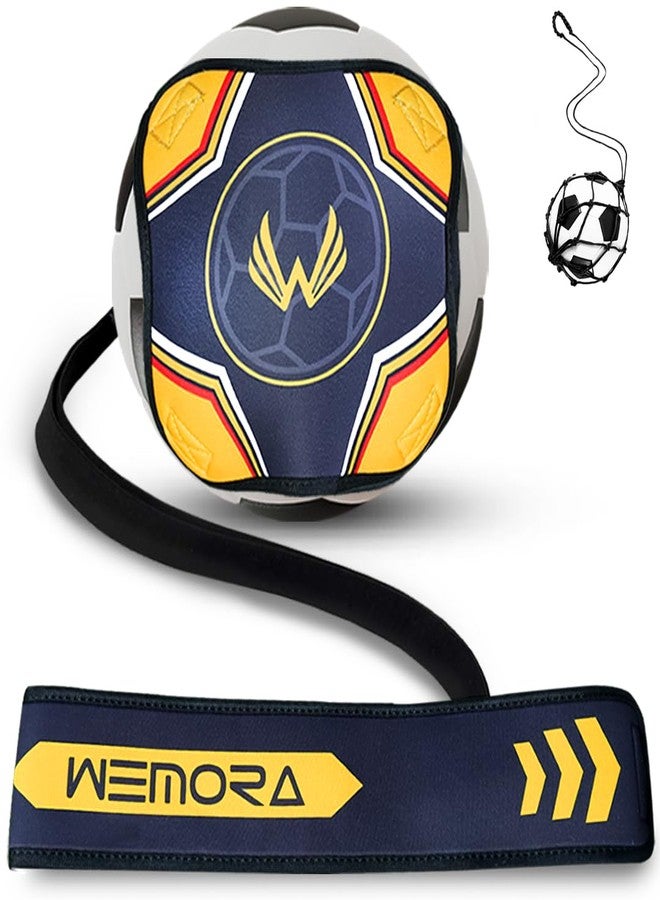 WEMORA Solo Soccer Volleyball Rugby Football Trainer Belt for Kick Throw Practice Training for Kids Youth and Adults with Hands Free Adjustable Waist Strap Fits Ball Size 3 4 5 - Image 1
