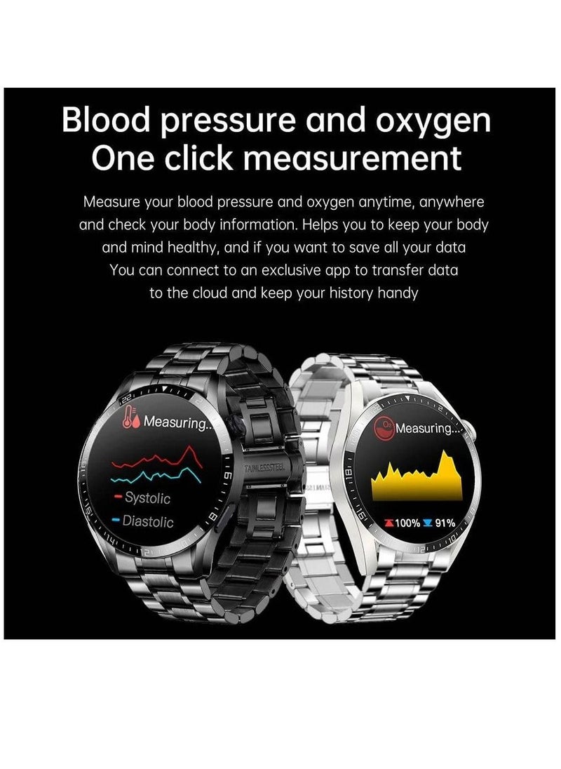 ZOOMEE - Stainless Steel Fitness Watch IP67 Waterproof Activity Tracker With Heart Rate/Sleep Monitor Pedometer Smart Watch For Android iOS Silver - Image 1