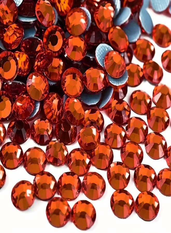 INDIKONB Round Resin Rhinestones for Craft, Embroidery, Jewellery Making | Sparkling Flat Stone Embellishments for DIY Projects (Orange 5MM)