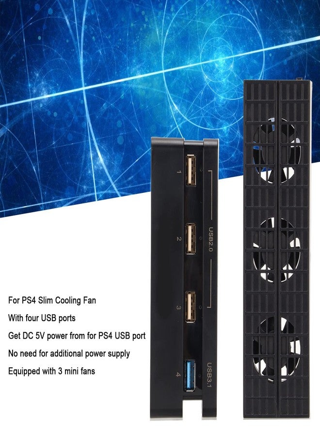 Zopsc مروحة تبريد ومركز USB للنحيف، مبرد يتحكم فيه مستشعر درجة الحرارة التلقائي وموصل مقسم 4 منافذ USB 2.0/3.1 لجهاز الألعاب النحيف - Image 2