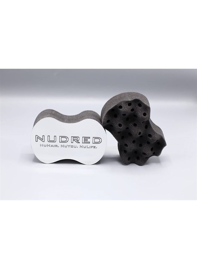 إسفنجة شعر نودريد للرجال/النساء السود، إسفنجة لف الشعر/فرشاة لف وتجعيد الشعر، أدوات العناية بالشعر المجعد للباربر لتصفيف الشعر الأفريقي، التجاعيد، واللفائف، ثقوب متعرجة (فضي)