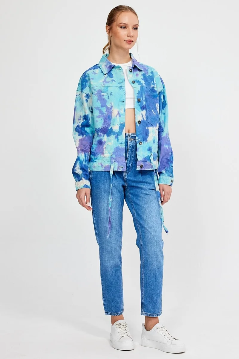 الكسندر جاردي Special Collection Tie Detail Denim Jacket (AG-3006)