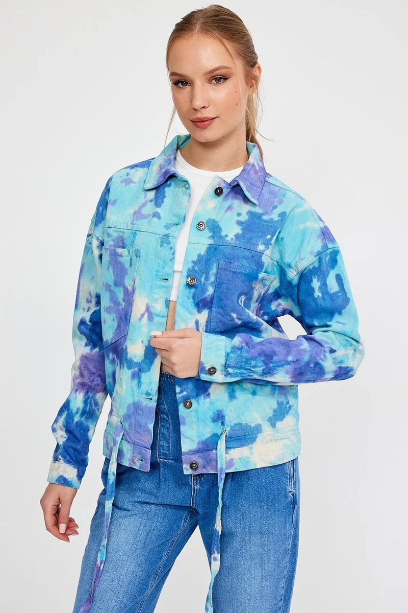الكسندر جاردي Special Collection Tie Detail Denim Jacket (AG-3006)