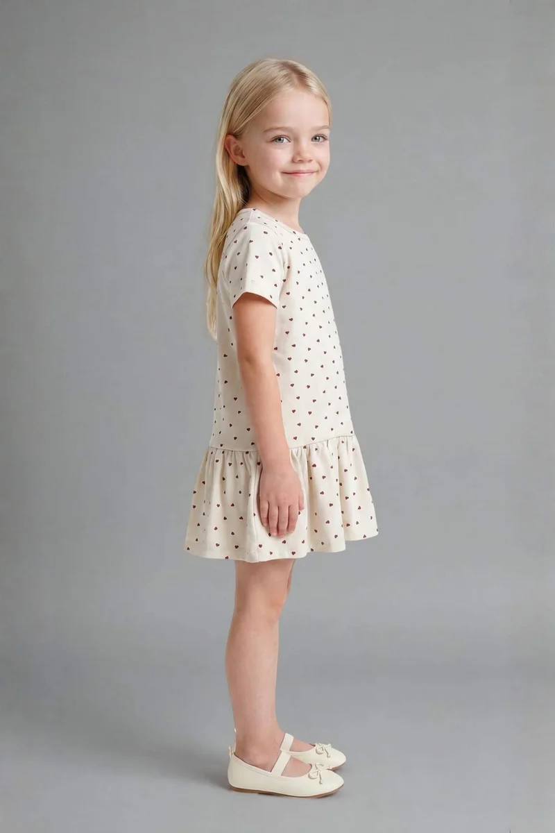 ديفاكتو Girl Patterned Long Sleeve Dress