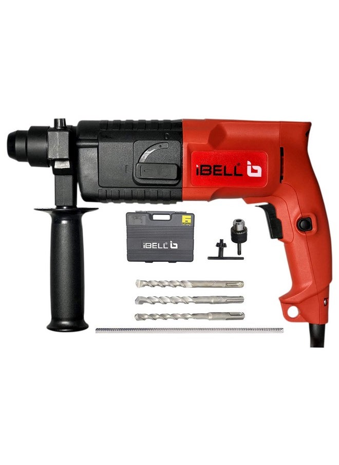 آي بيل مثقاب مطرقة دوارة IBELL RH20-23، 500 وات، هيكل نحاسي، ظرف SDS Plus مقاس 20 مم، 850 دورة في الدقيقة، معدل تأثير 3900/دقيقة، طاقة 1.5 جول (أحمر)  - Image 1