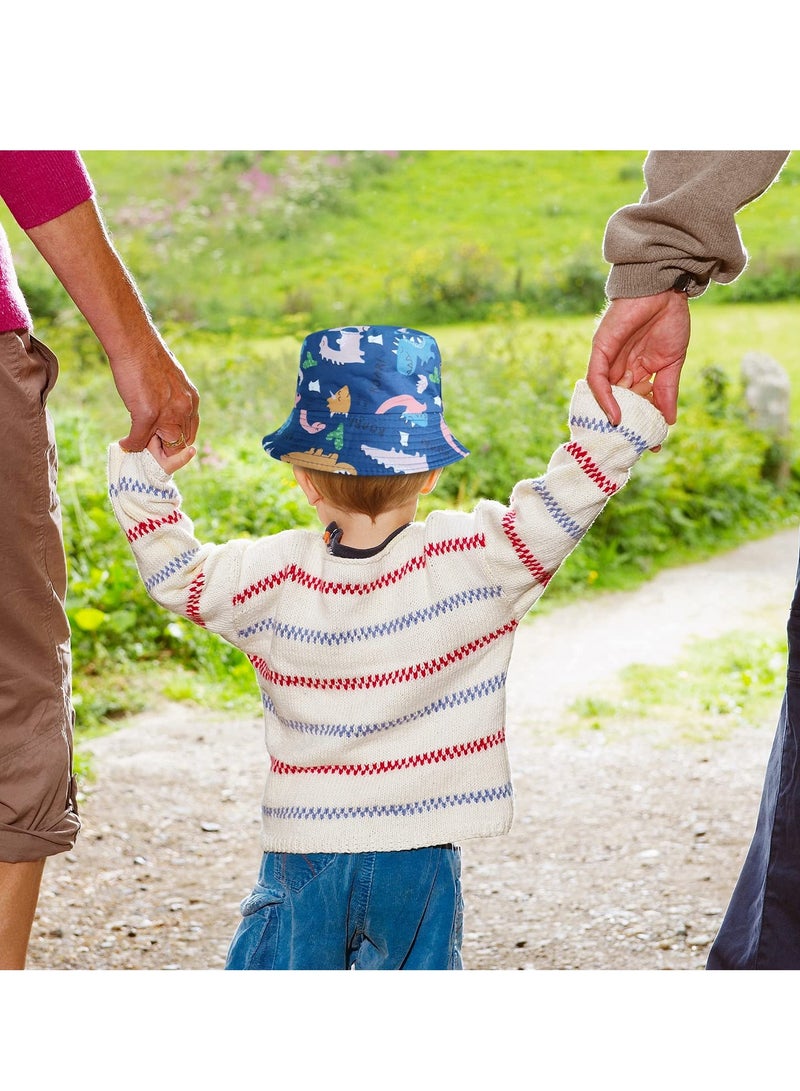 قبعة دلو للأطفال، قبعة صيفية، قبعة شاطئ مع حزام ذقن قابل للتعديل للأولاد والبنات والأطفال الصغار (52 سم) - Image 3
