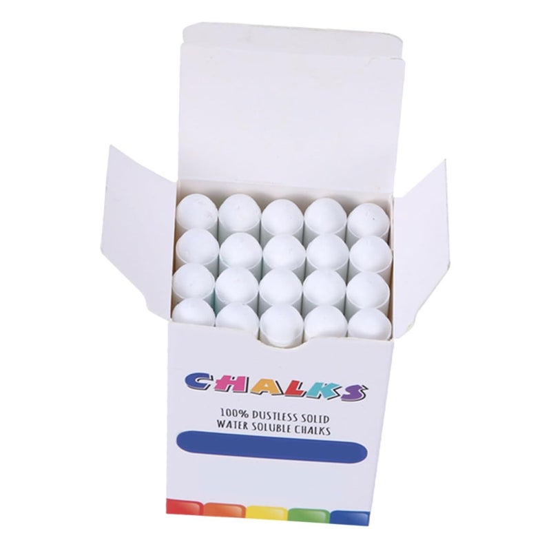 Water Soluble Dustless White Chalk 20 Pieces Easy Wipe Eco Friendly For School Blackboard - Image 2
