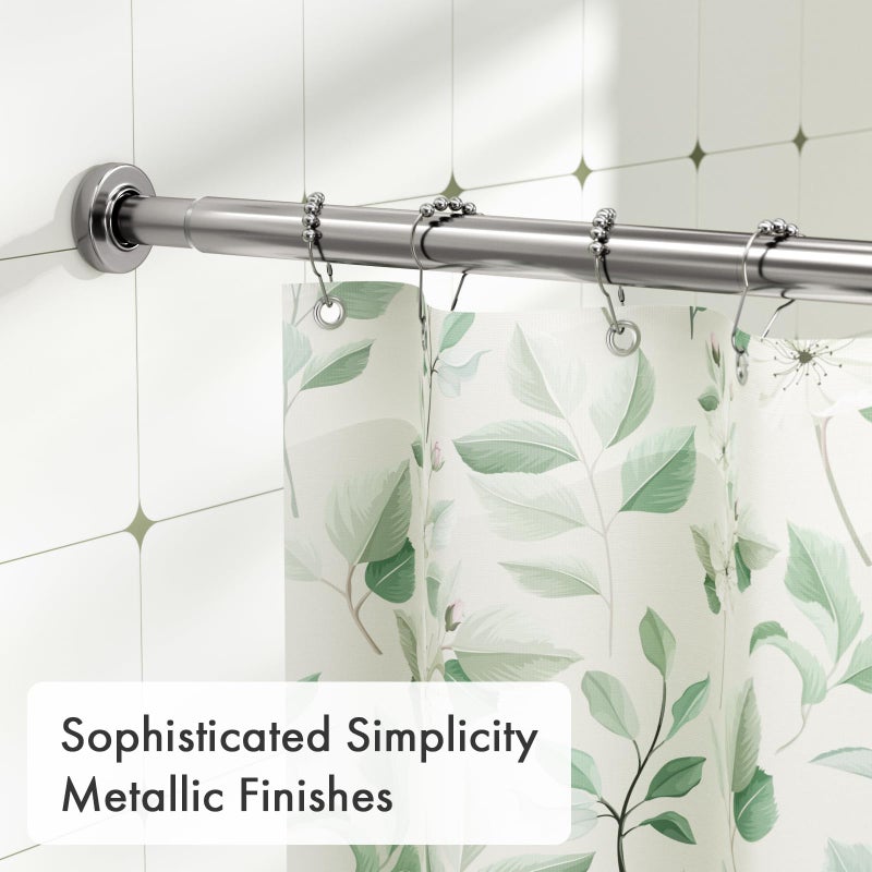 AmazerBath 31-46.5 Inches Spring Tension Shower Curtain Rod, Short Shower Rod Rust Proof Bathroom Curtain Rod, Adjustable Shower Tension Rod No Drill Easy Segmented Installation, Nickel - Image 4