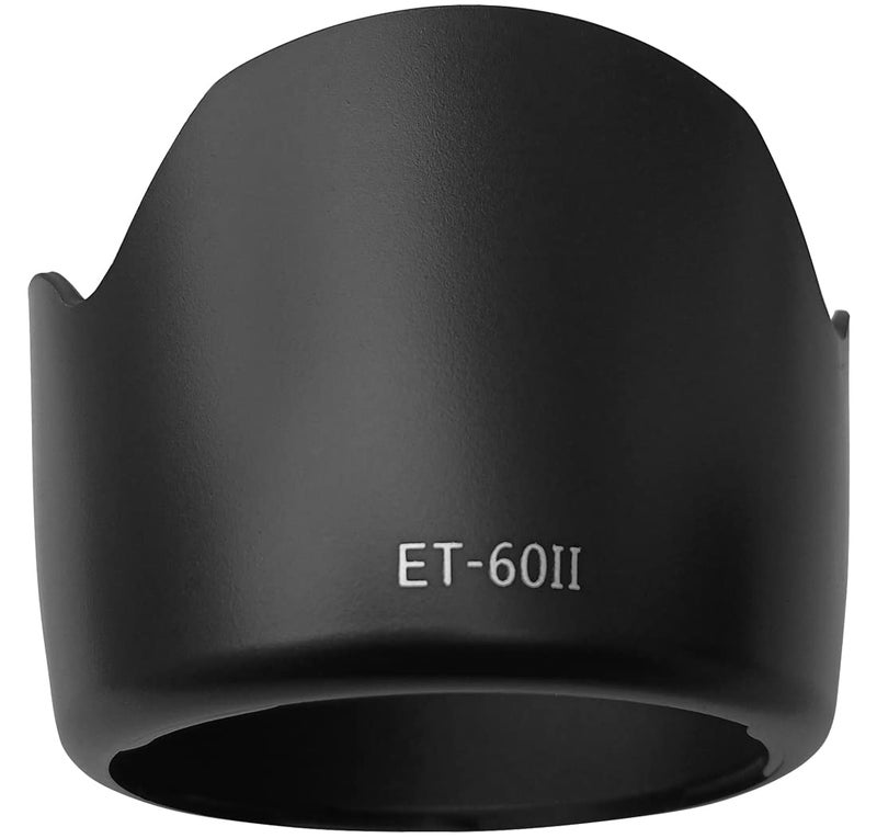 HUIPUXIANG ET-60 Lens Hood Shade for Canon EF 75-300mm f/4-5.6 III,EF 75-300mm f4-5.6 III USM,EF-S 55-250mm f4-5.6IS II,EF-S 55-250mm f/4-5.6 is(Not for is STM),HUIPUXIANG 58mm Lens Hood - Image 1