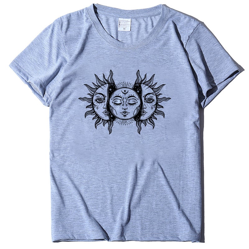 Helios Art Printed in stock Crewneck T-Shirt Cross-border plus size European and American Men's and Women's Trendy Short Sleeve - Image 1
