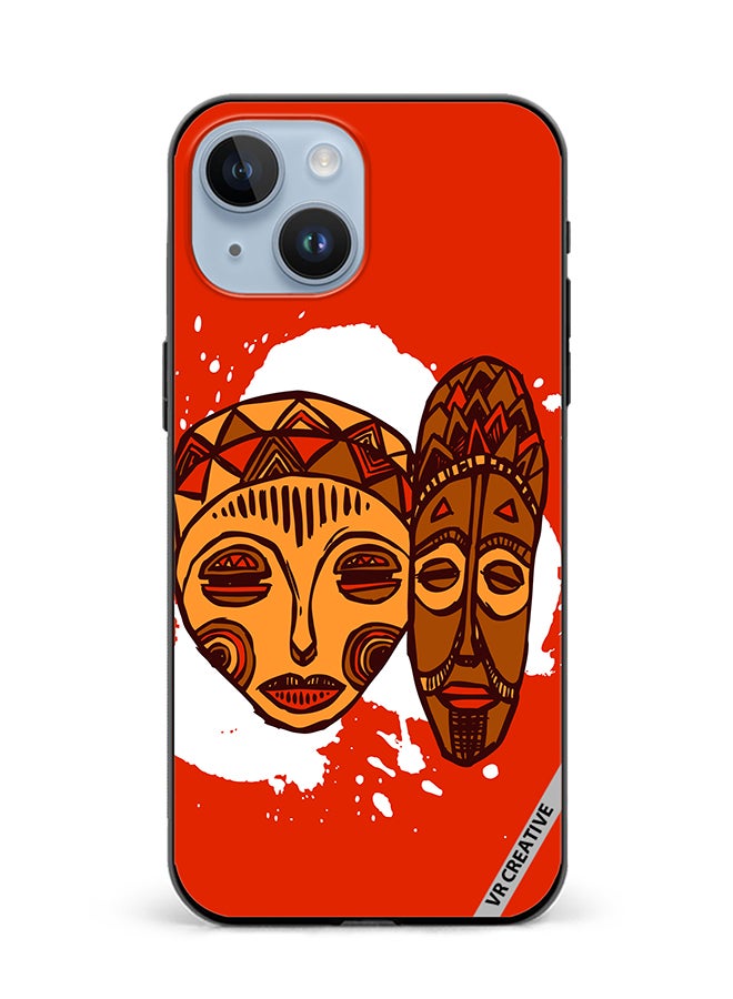 VR CREATIVE Protective Case Cover For Apple iPhone 15 Plus African Masks Design Multicolour - Image 1