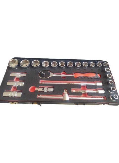 Socket Set 1/'/'2 25 Pieces 6 Corner