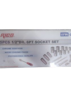 RICO Socket Set 1/'/'2 25 Pieces 6 Corner  - Image 2