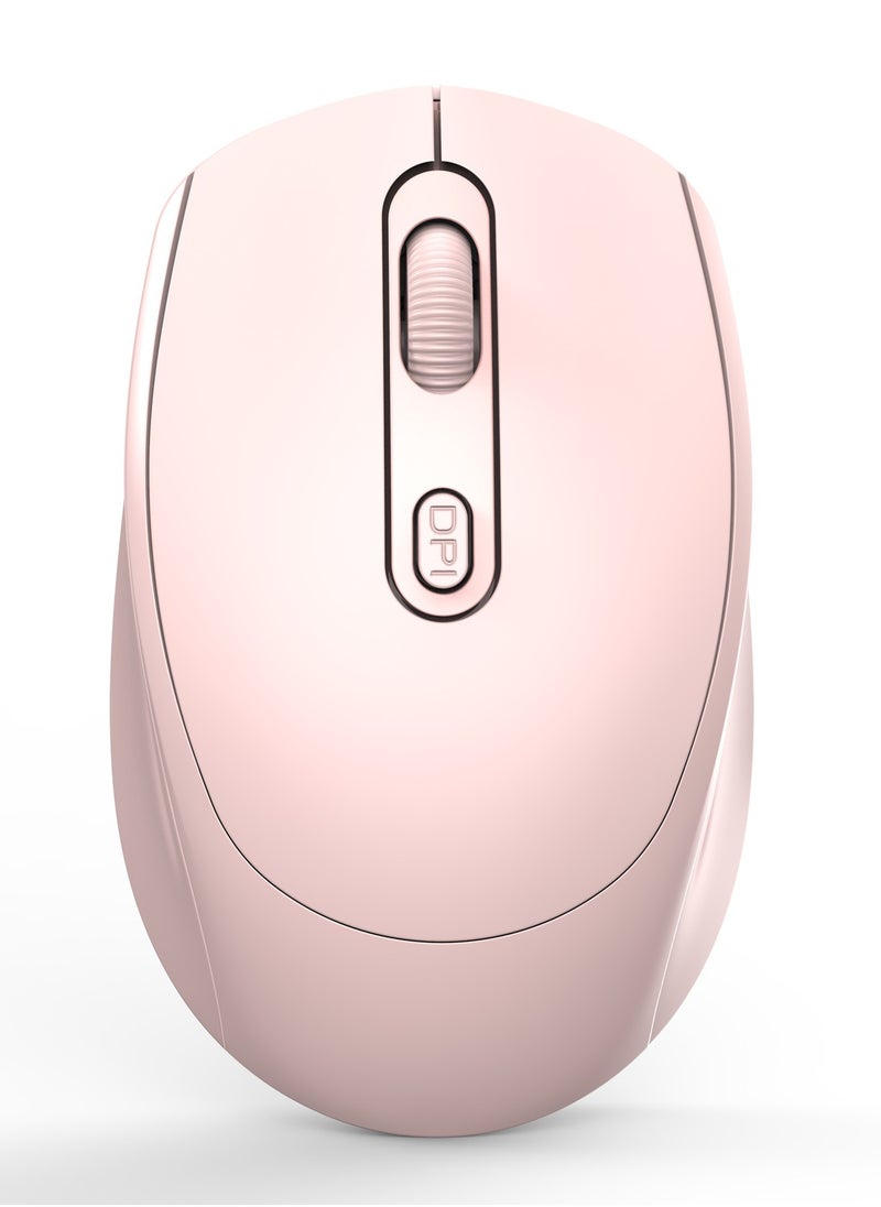 GULFLINK M107 2.4G Wireless Mouse Ergonomic Office Mouse with 3-gear Adjustable DPI Built-in 500mAh Pink  - Image 1