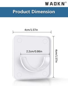 WAOKN 4 Piece Adhesive Curtain Rod Brackets, Shower Curtain Rod Mounting Bracket for Wall Adhesive Shower Rod Tension Holder, Clear Tension Bracket, Shower Rod Holders, Does Not Include Rod  - Image 2