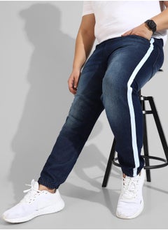 Instafab Plus Men's Classic Blue Dark-Washed Regular Fit Denim Jeans  - Image 1