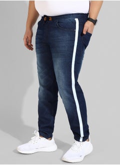 Instafab Plus Men's Classic Blue Dark-Washed Regular Fit Denim Jeans  - Image 3