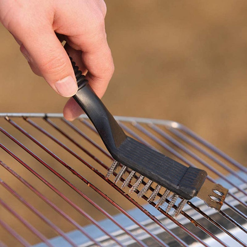 4pcs Heat Insulation Handle Stainless Steel Barbecue Brush Grill Cleaning Brush - Image 4