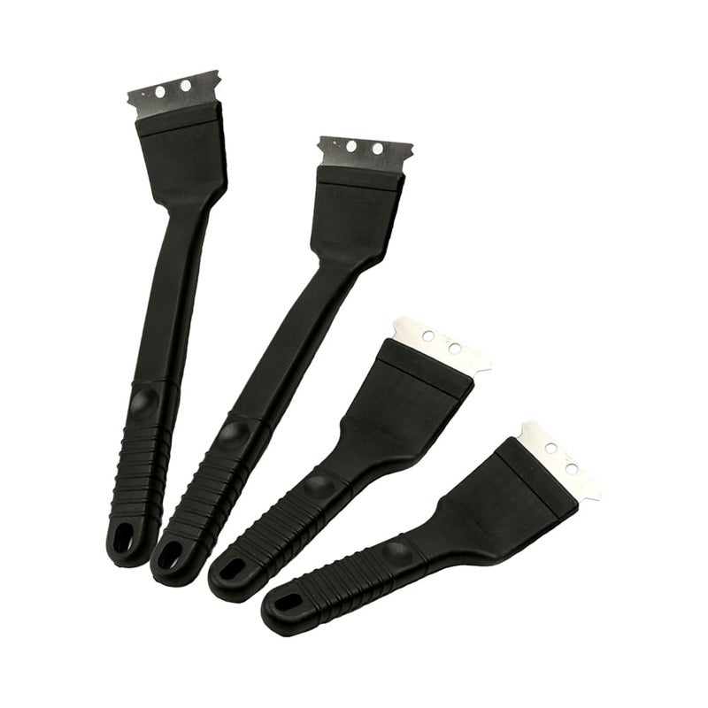 4pcs Heat Insulation Handle Stainless Steel Barbecue Brush Grill Cleaning Brush - Image 1