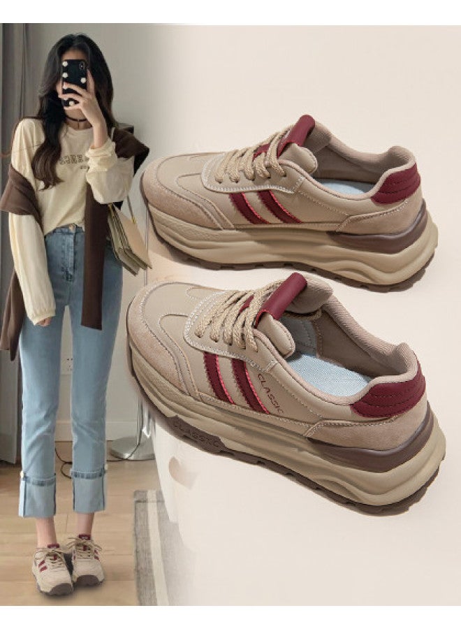 ZHR Instant 6cm Height Boost】trendy Platform Sneakers For Women, Chunky Sole Athletic Shoes, Versatile German Training Shoes, Casual Women's Footwear - Image 1